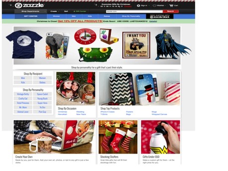 Zazzle.com Christmas Home Page