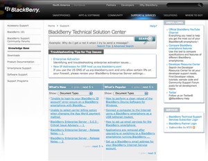 Knova on the Blackberry Technical Solution Center 