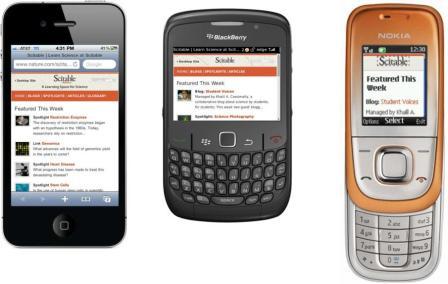 Accessing Scitable.com from Different Mobile Phones
