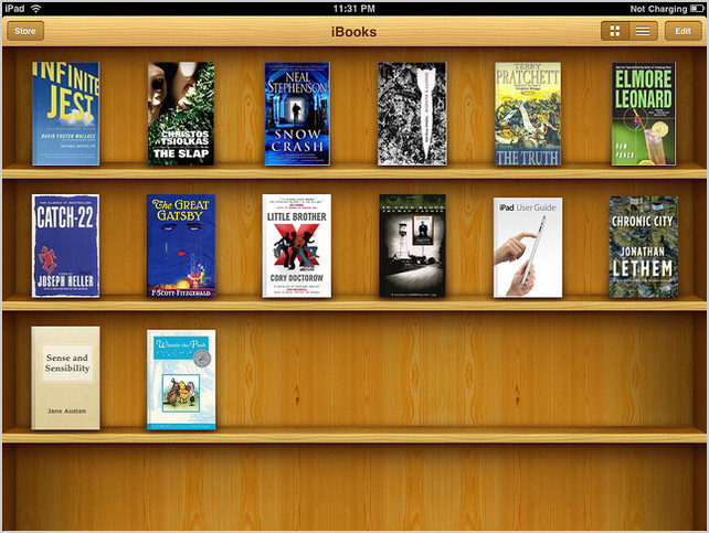Apple's iBooks Visual bookshelf