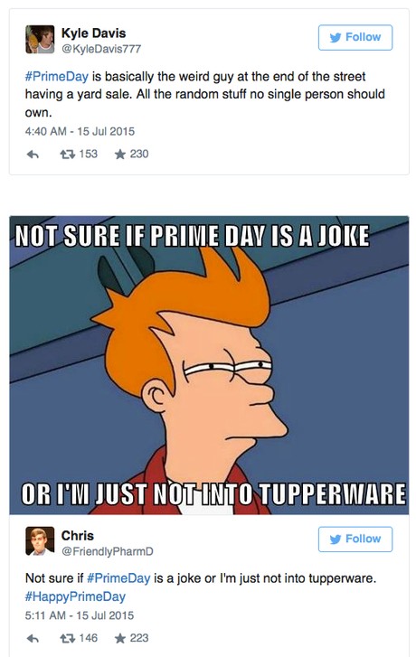 Tweets about Prime Day Deals and Tupperware
