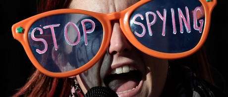 Stop Spying Protester