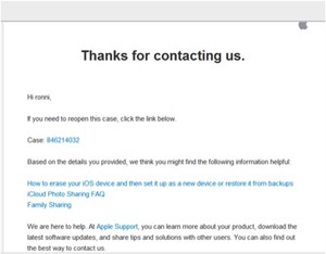 Apple Support Call Follow Up