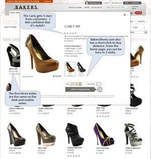 BakersShoes.com Guiding Customers 