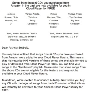 his is the email I received from Amazon