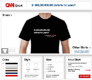 Make a Statement. CNN partnered with Spreadshirt to enable customers to make T-Shirts out of CNN headlines.